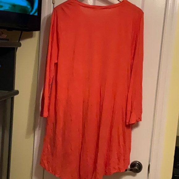 Pop of orange long tunic very cute. Lula B - Picture 2 of 3